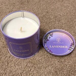 Candle Lavender Scented Purple Tin